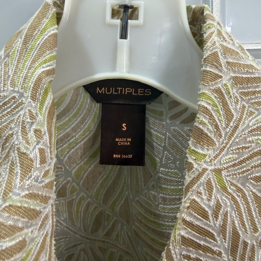 Multiples Women’s Sheer Leaf Print Button Front J… - image 5